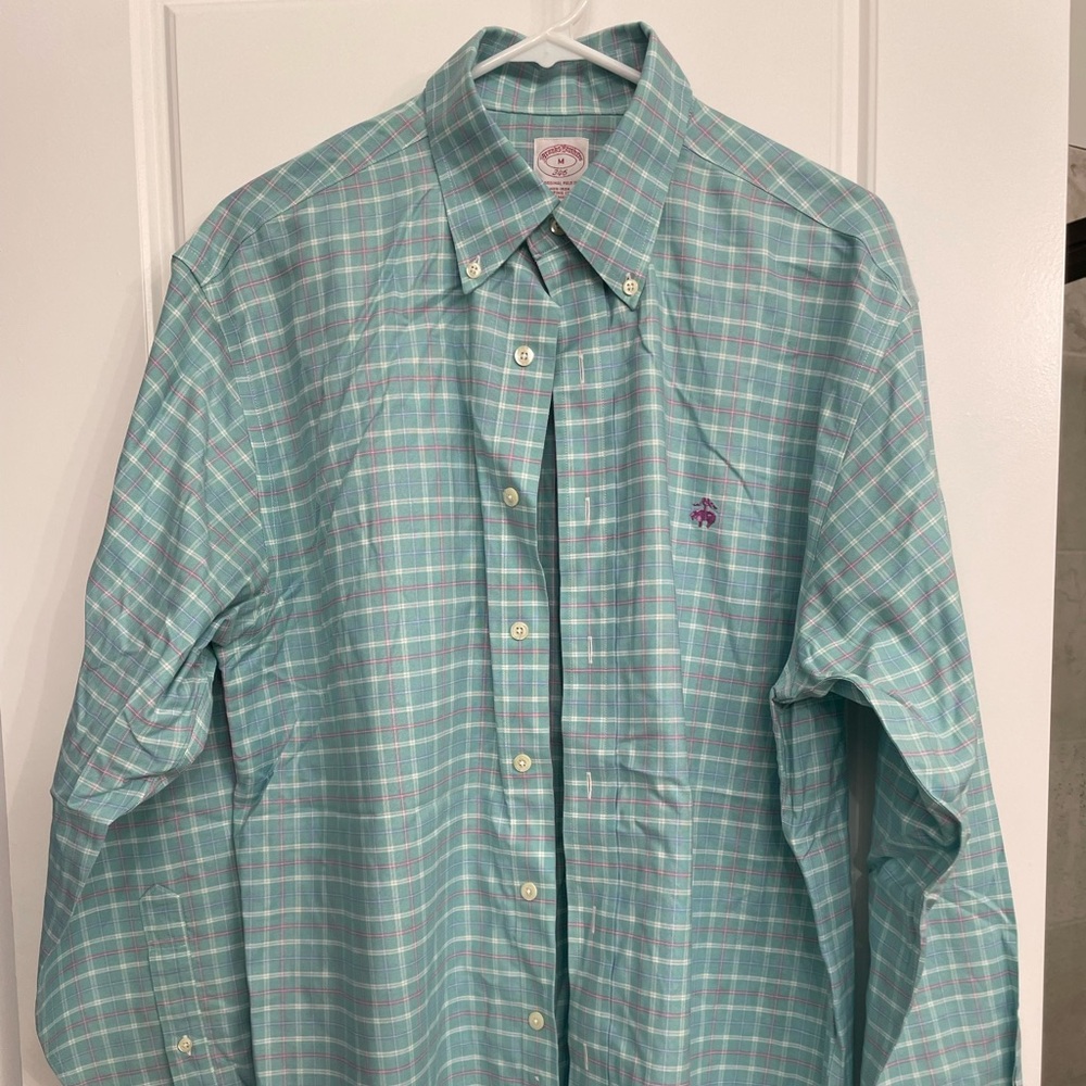 Brooks brothers teal dress shirt